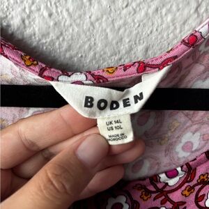 Boden Vibrant Pink and Red Floral Dress